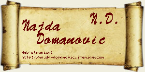 Najda Domanović vizit kartica